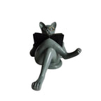 Literary Cat Resin Ornaments Garden Statue Decoration Reading Glasses Cat Crafts for Study and Office