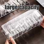 8 Grids Clear Plastic Cable Storage Box Data Cable Storage Container Save Space Cable Management Box for Storing Earrings Rings and Data Cables
