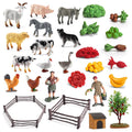 36PCS Farm Animal Toys for Kids Learning Educational Playset Simulation Farm Figurines Animal Toys Ornaments