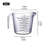 Plastic Measuring Jug 600ml Large Beaker Measuring Cups Graduated Jugs Measuring Jars for Cold Water Ice Tea Juice Beer Milk