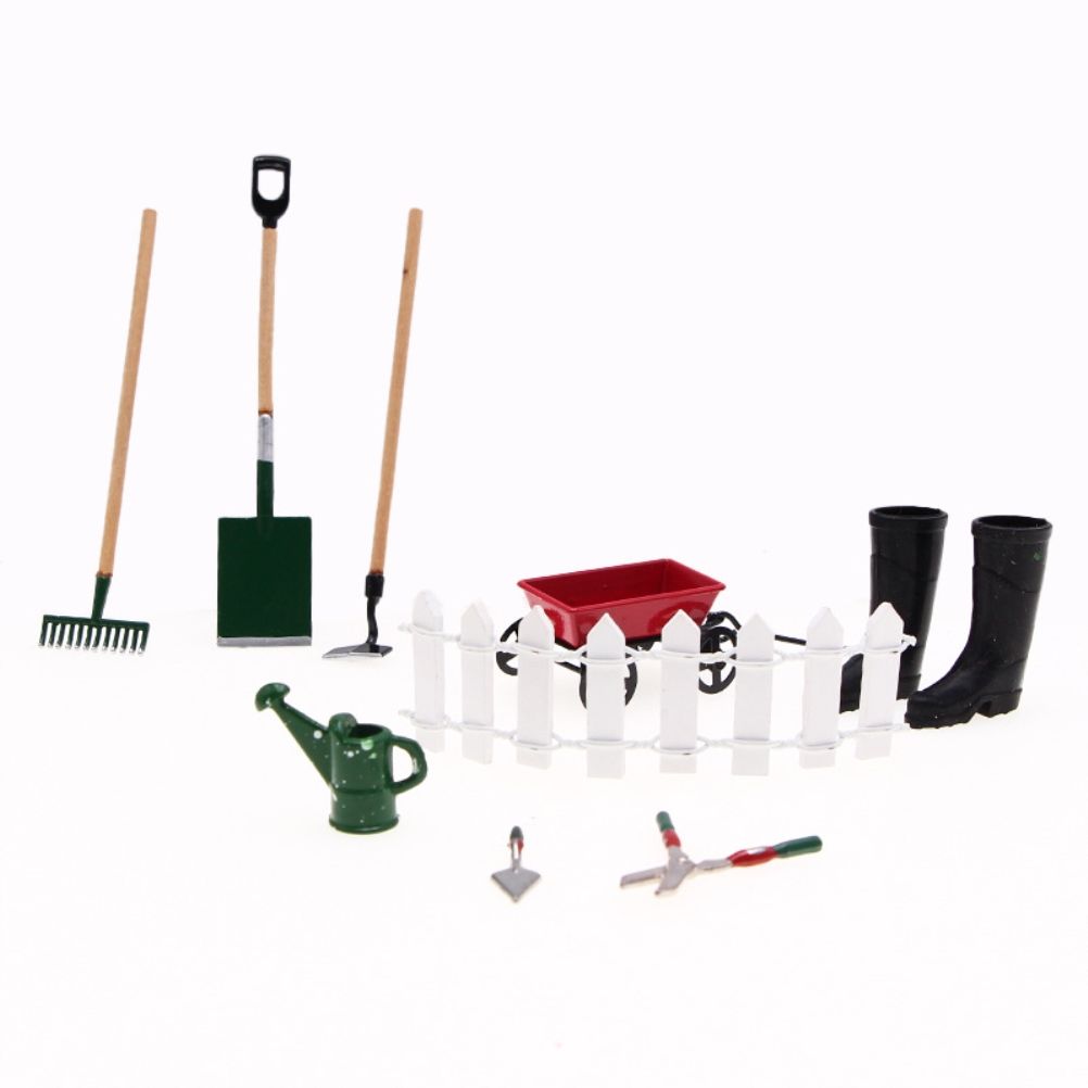 9pcs Miniature Dollhouse Set 1:12 Mini Garden Tools for Dollhouse Garden Miniature Decoration