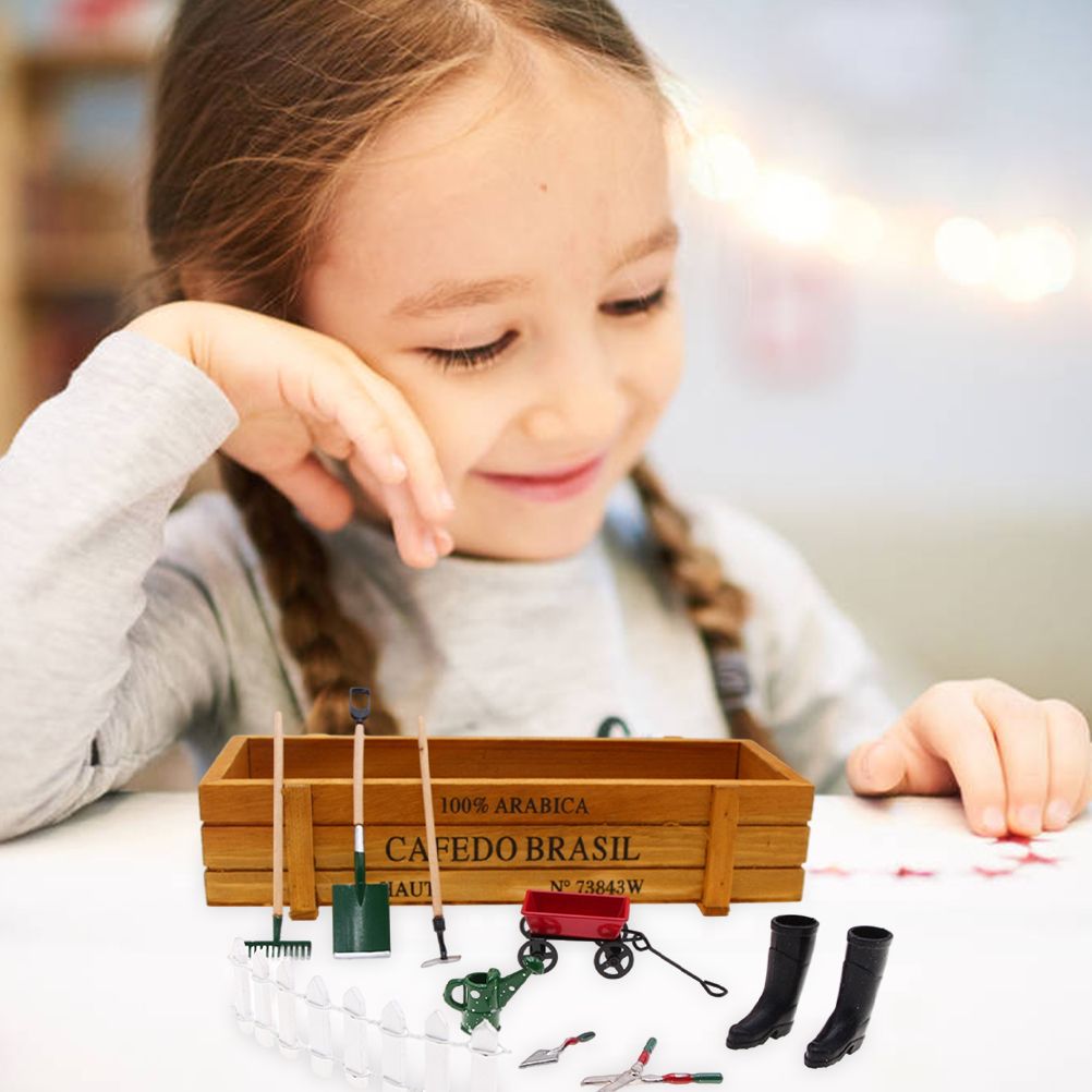 9pcs Miniature Dollhouse Set 1:12 Mini Garden Tools for Dollhouse Garden Miniature Decoration
