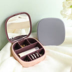 Travel Jewellery Box Portable Small Jewellery Box Organizer with Mirror Mini Jewelry Storage Case for Rings Earrings Necklaces Gifts