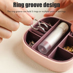 Travel Jewellery Box Portable Small Jewellery Box Organizer with Mirror Mini Jewelry Storage Case for Rings Earrings Necklaces Gifts