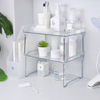 Large Capacity Desktop Storage Rack Clear Acrylic Kitchen Shelf Single Layer Office Desktop File Organizer