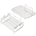 2Pcs Air Fryer Rack 304 Stainless Steel Dehydrator Rack with 4 Barbecue Sticks for 8QT Dual Basket Air Fryer