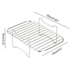 2Pcs Air Fryer Rack 304 Stainless Steel Dehydrator Rack with 4 Barbecue Sticks for 8QT Dual Basket Air Fryer