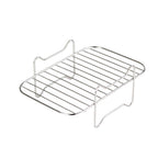 2Pcs Air Fryer Rack 304 Stainless Steel Dehydrator Rack with 4 Barbecue Sticks for 8QT Dual Basket Air Fryer