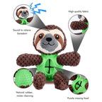 Plush Dog Toys Interactive Dog Puzzle Toys Cute Sloth Teething Chew Squeaky Dog Toys for Small Medium Large Dogs