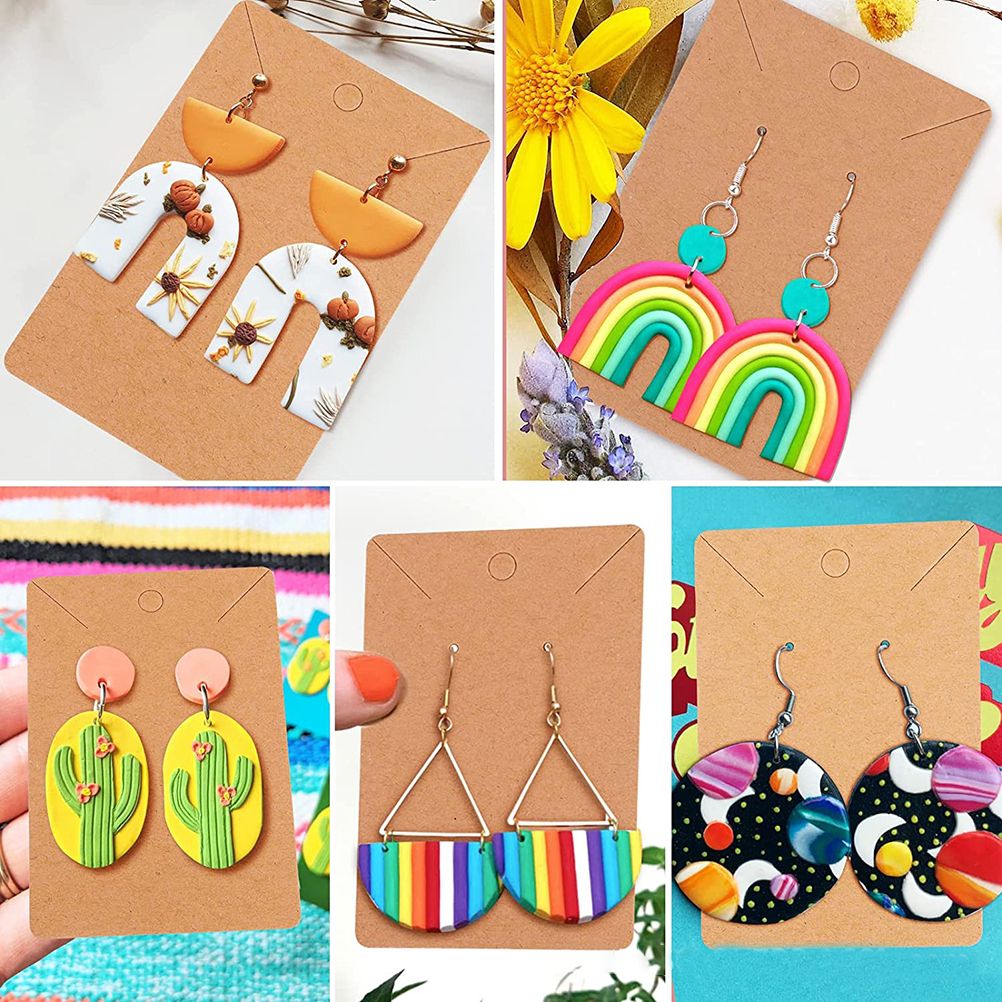 Polymer Clay Cutters DIY Clay Cutters Shapes for Polymer Jewelry Making with Earring Cards Hooks DIY Plastic Bags