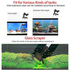 5 in 1 Aquarium Vacuum Gravel Cleaner Fish Tank Cleaning Tools Gravel Vacuum for Aquarium