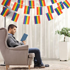Rainbow Flag LGBT Pride String Flag Hanging Gay Lesbian Banners Bunting Flags Small Rainbow Flag Parade Festival Party Decorations