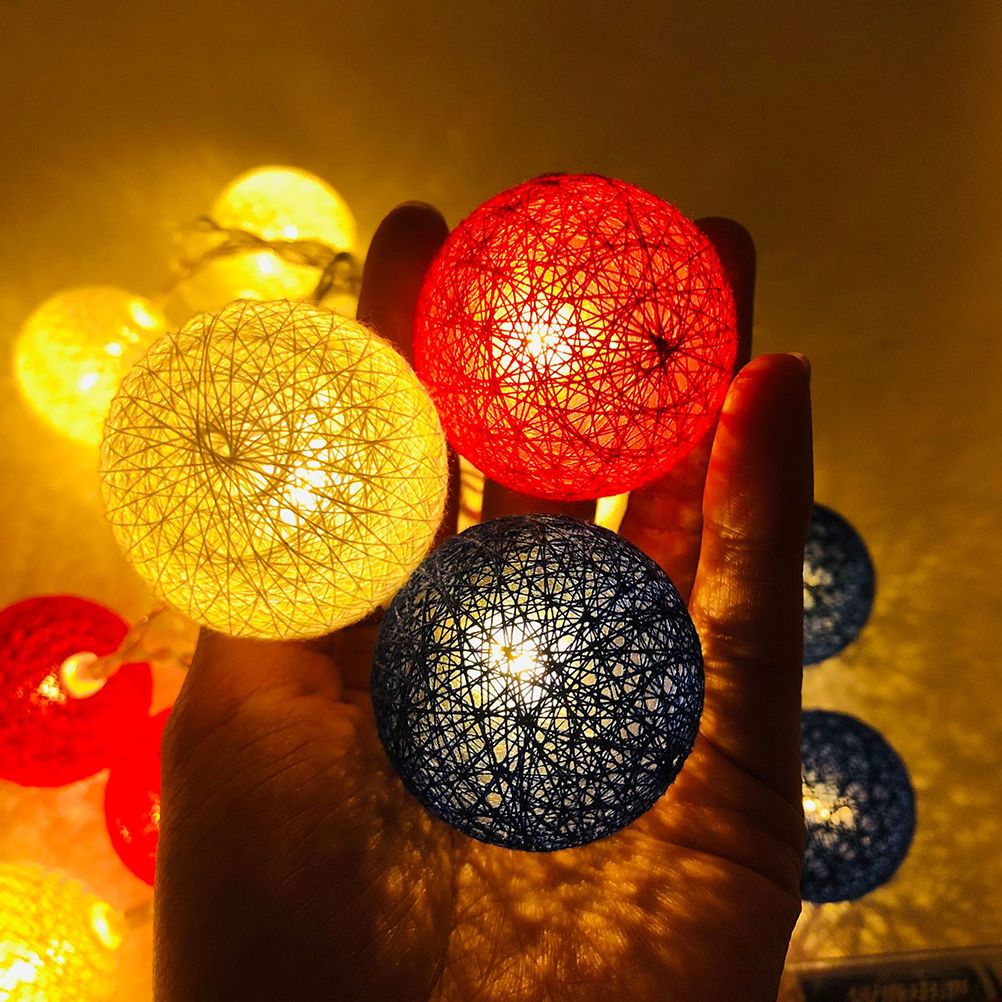 4th of July Decoration Lights 3 Meter 20 LED Independence Day String Lights with Red White Blue Balls Patriotic Patio Light for Patio Party Holiday Decor