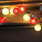 4th of July Decoration Lights 3 Meter 20 LED Independence Day String Lights with Red White Blue Balls Patriotic Patio Light for Patio Party Holiday Decor