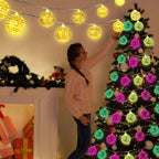 1.8m 10 Lights 5cm Golden Sphere Warm Light Mirror Light String Christmas Lights String Christmas Tree Decoration