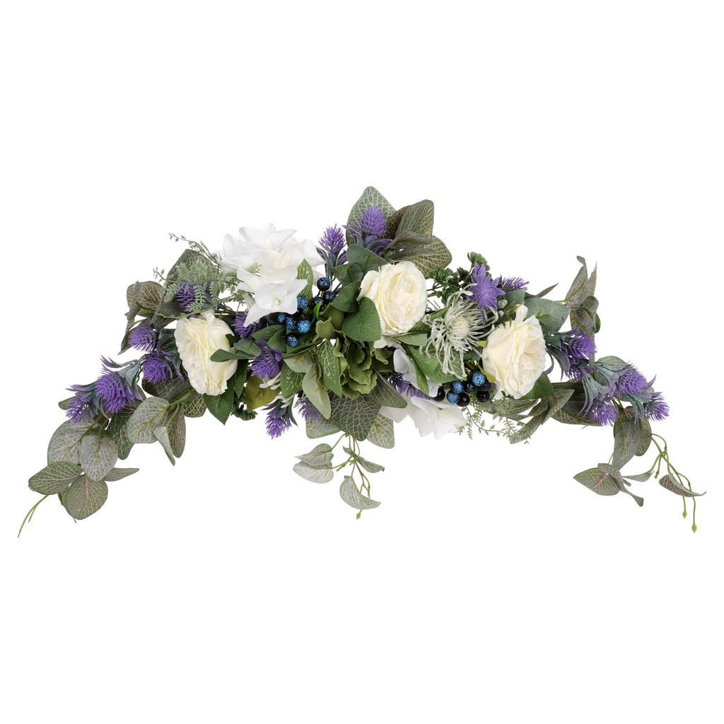Lavender Wreath Artificial Lavender Floral Wreath for Wedding Party Wall Window Backdrop Home Decor