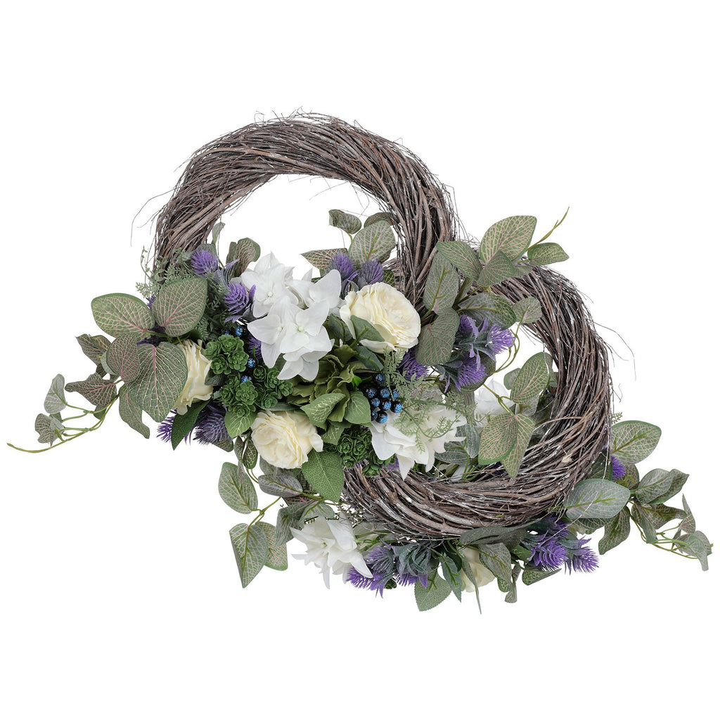 Lavender Wreath Artificial Lavender Floral Wreath for Wedding Party Wall Window Backdrop Home Decor