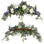 Lavender Wreath Artificial Lavender Floral Wreath for Wedding Party Wall Window Backdrop Home Decor
