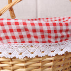 Wicker Picnic Basket Willow Woven Hand Basket Rustic Picnic Activities Handle Basket
