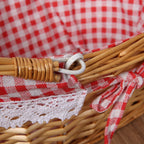 Wicker Picnic Basket Willow Woven Hand Basket Rustic Picnic Activities Handle Basket