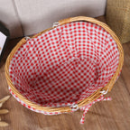 Wicker Picnic Basket Willow Woven Hand Basket Rustic Picnic Activities Handle Basket
