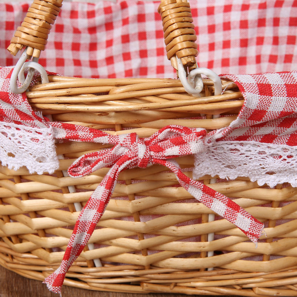 Woven Basket Folding Handle Portable Eco Friendly Rattan Picnic Basket for Bathroom Gift