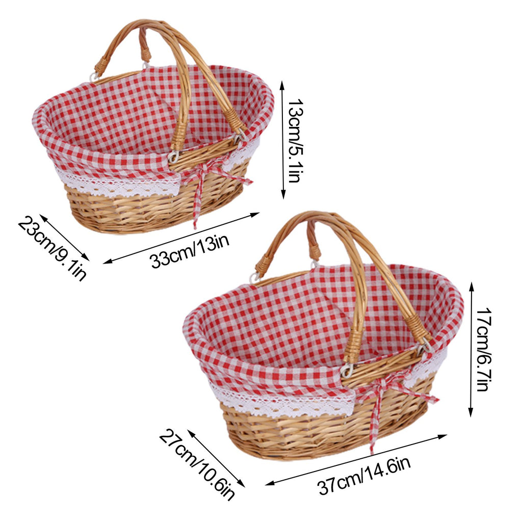 Woven Basket Folding Handle Portable Eco Friendly Rattan Picnic Basket for Bathroom Gift