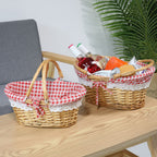 Woven Basket Folding Handle Portable Eco Friendly Rattan Picnic Basket for Bathroom Gift