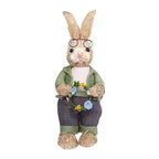 Artificial Simulated Straw Bunny Cute Easter Straw Rabbit Figurines Easter Bunny Props Home Decoration
