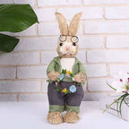 Artificial Simulated Straw Bunny Cute Easter Straw Rabbit Figurines Easter Bunny Props Home Decoration