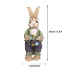 Artificial Simulated Straw Bunny Cute Easter Straw Rabbit Figurines Easter Bunny Props Home Decoration