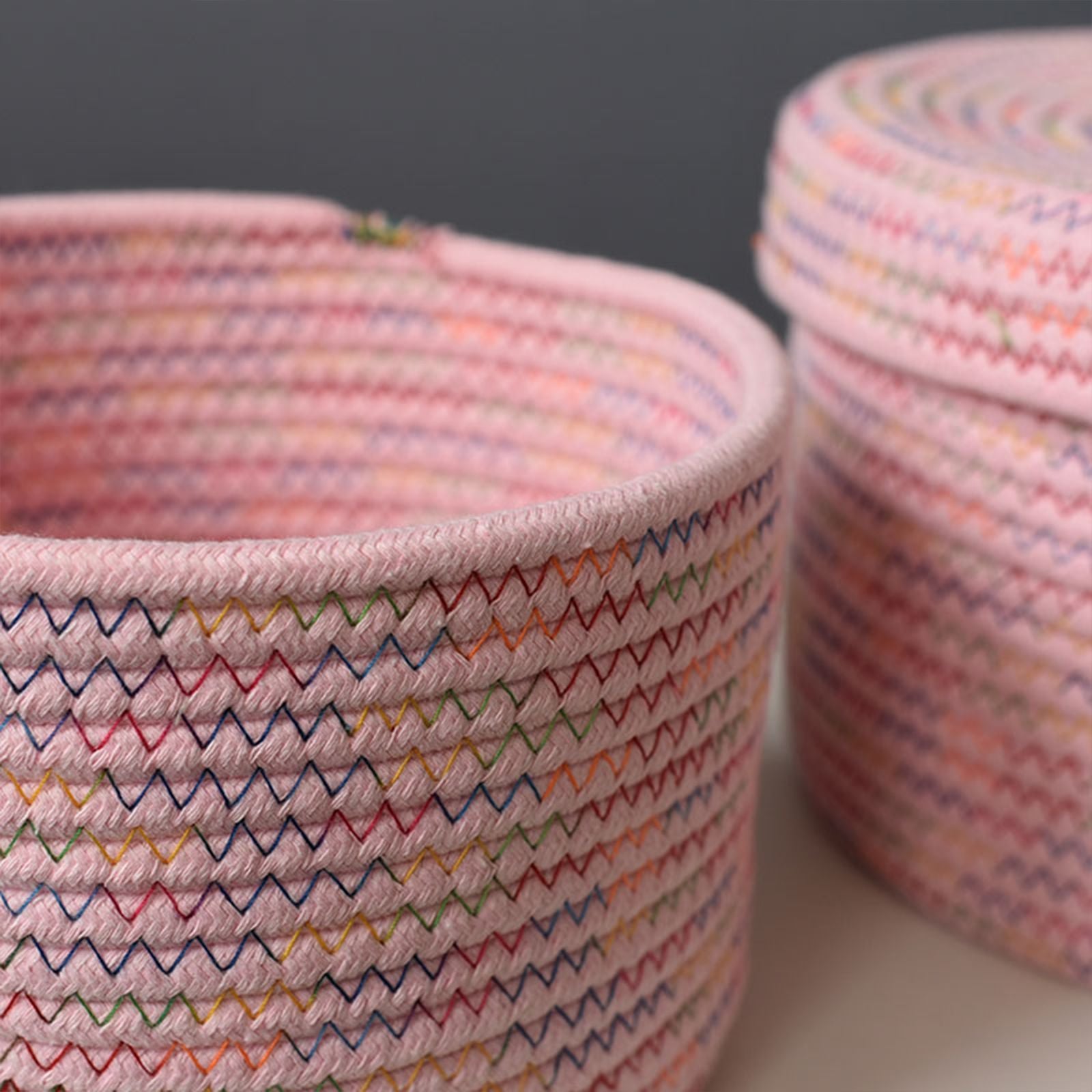 Storage Basket Soft Cotton Basket Cute Decorative Multifunction Basket for Bedroom Office Living Room
