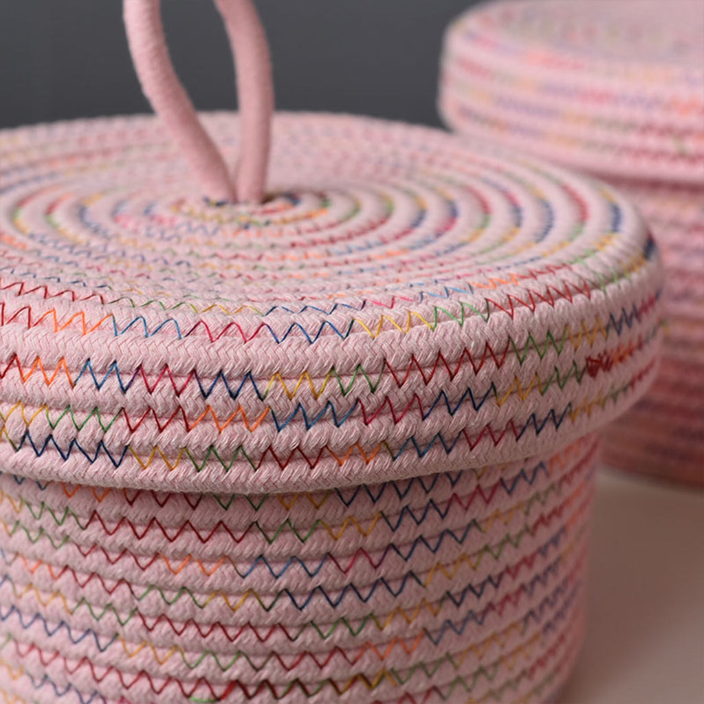 Storage Basket Soft Cotton Basket Cute Decorative Multifunction Basket for Bedroom Office Living Room