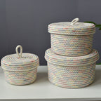 Storage Basket Soft Cotton Basket Cute Decorative Multifunction Basket for Bedroom Office Living Room
