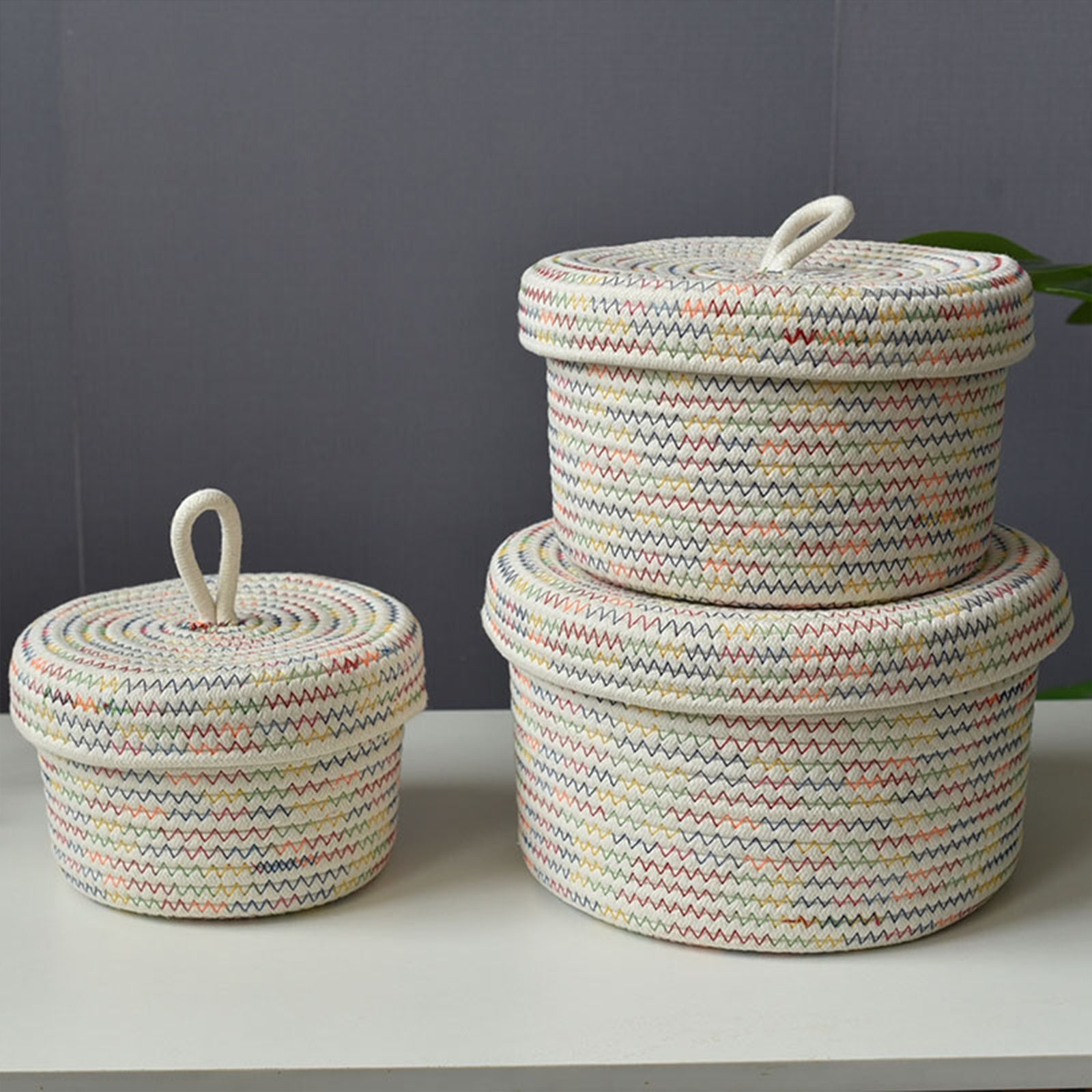 Storage Basket Soft Cotton Basket Cute Decorative Multifunction Basket for Bedroom Office Living Room