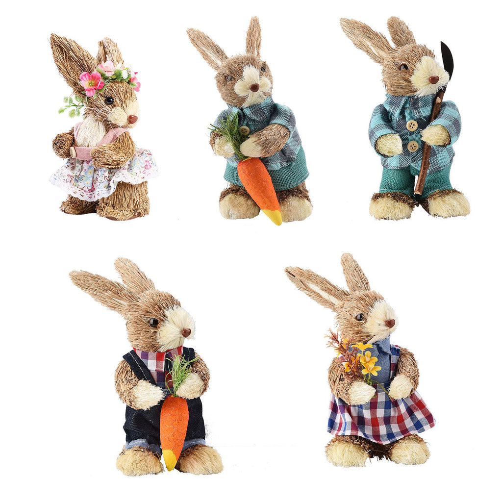 Cattail Eco Friendly Bright Colors Lifelike Durable Easter Bunny Figurine