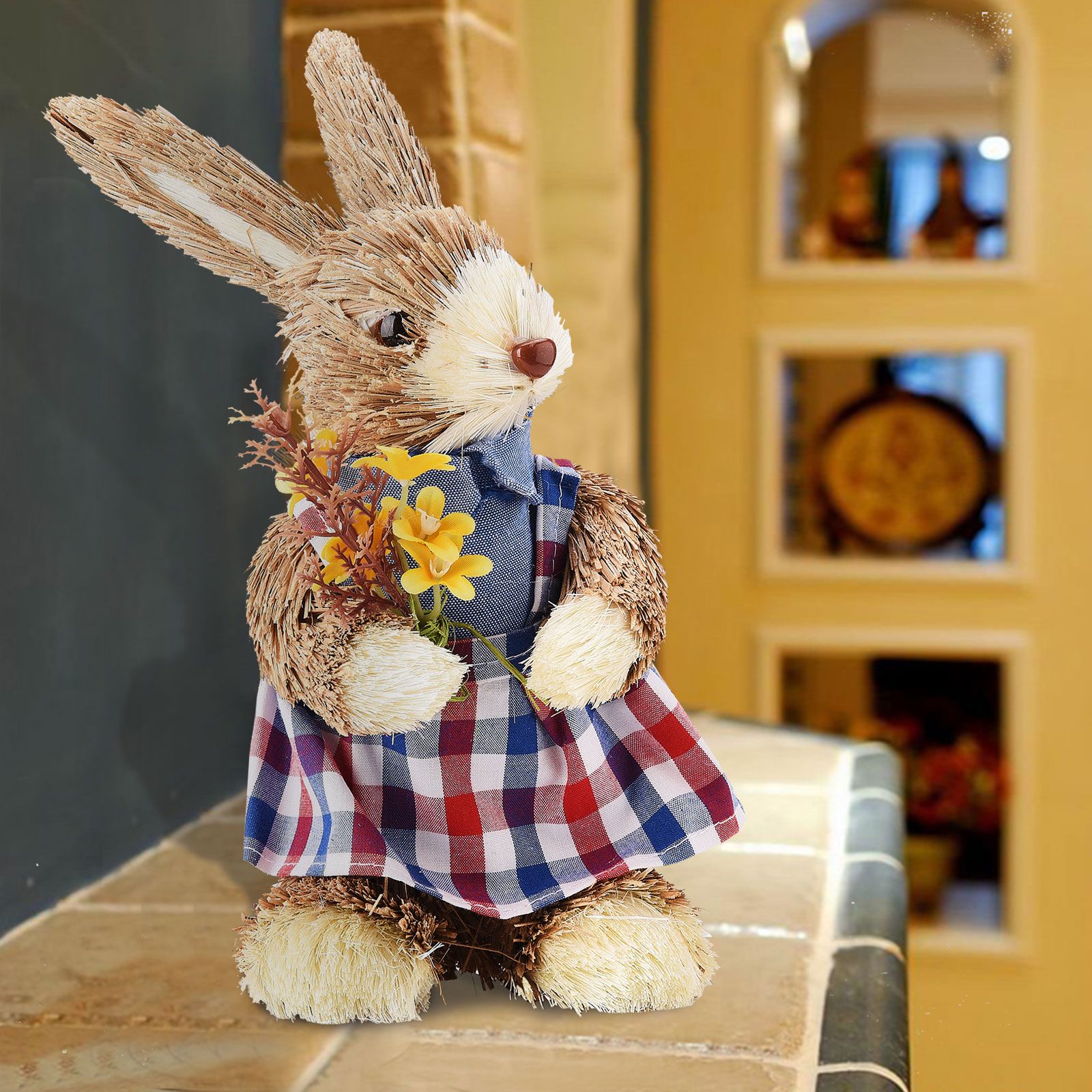 Cattail Eco Friendly Bright Colors Lifelike Durable Easter Bunny Figurine