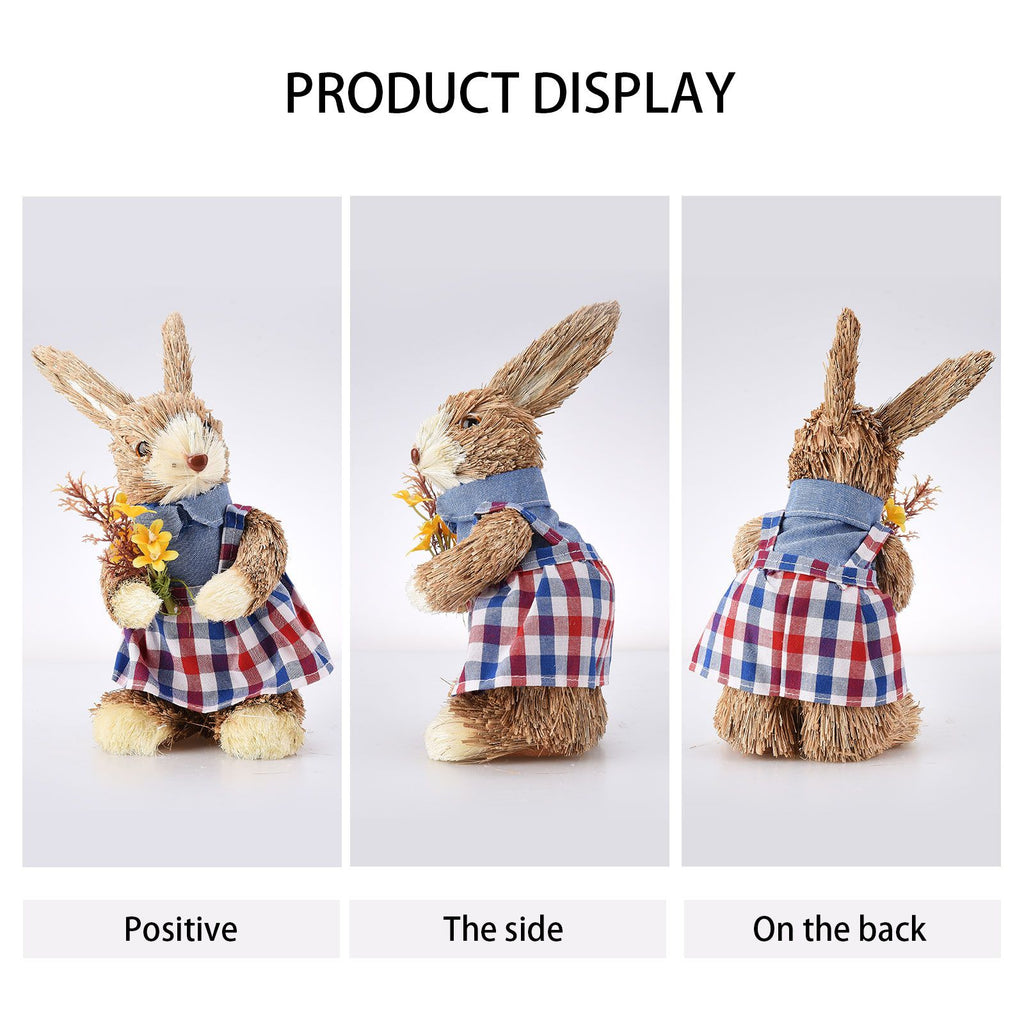 Cattail Eco Friendly Bright Colors Lifelike Durable Easter Bunny Figurine