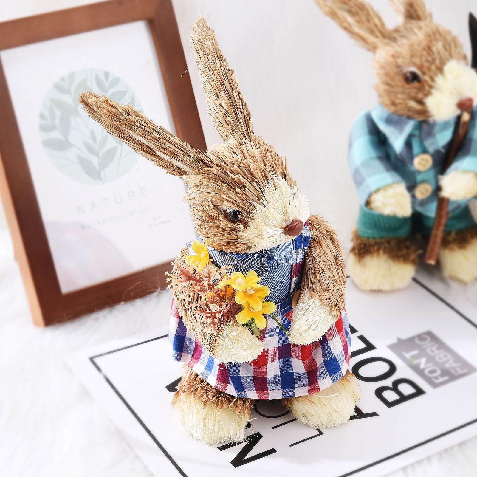 Cattail Eco Friendly Bright Colors Lifelike Durable Easter Bunny Figurine