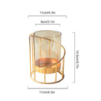16x14cm Vase Gold Decorative Clear Glass Rugged Flower Vase For Wedding Arty