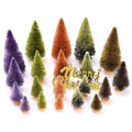 21pcs Artificial Christmas Trees Set Decoration Sisal Wood False Christmas Trees Kit