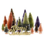 21pcs Artificial Christmas Trees Set Decoration Sisal Wood False Christmas Trees Kit