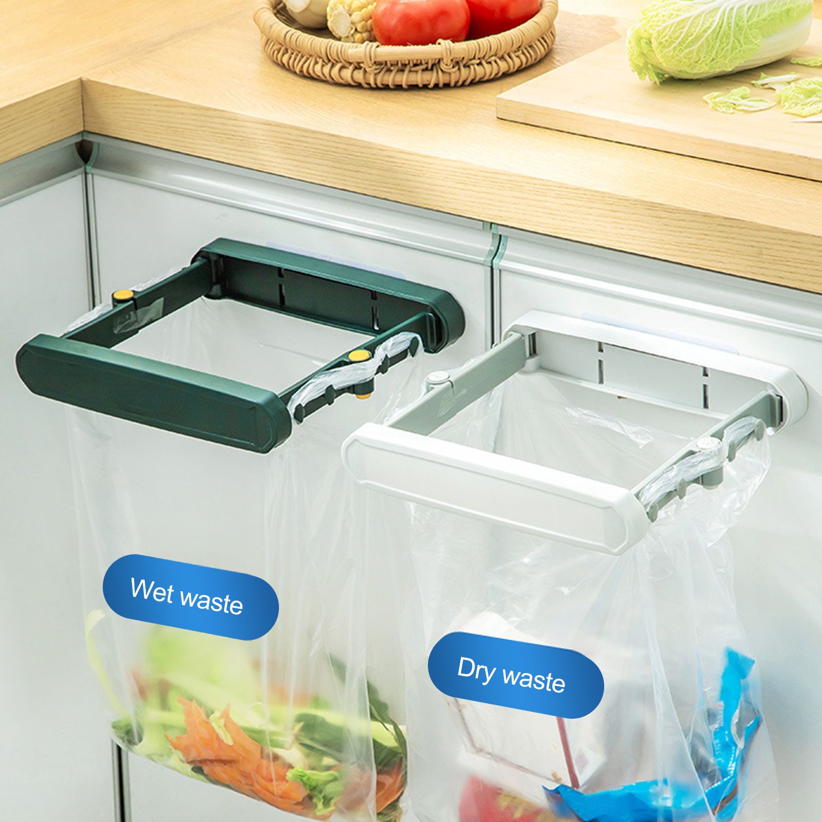 Foldable Plastic Bag Stand for Trash Can Stand Wall Mounted Garbage Bag Stand