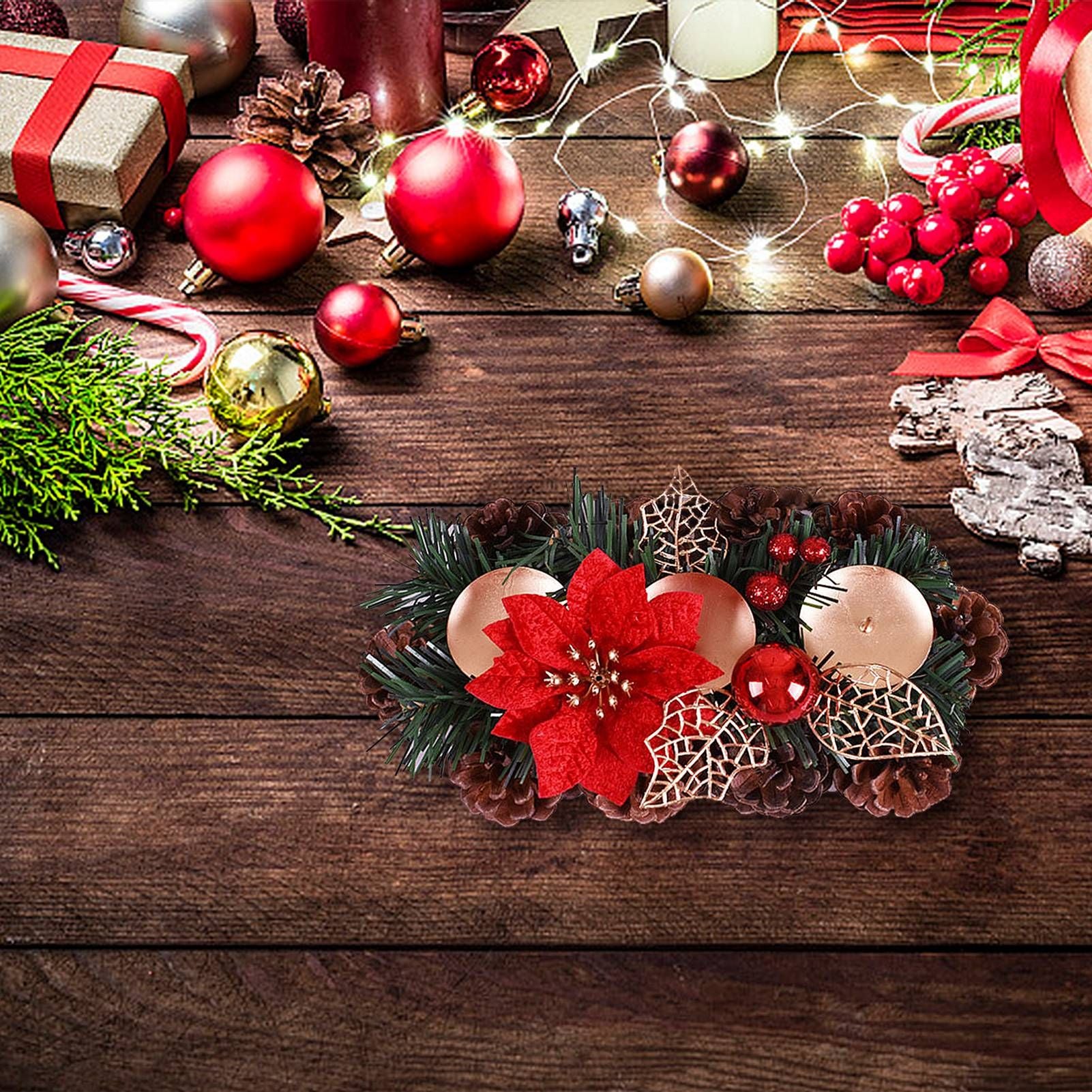Christmas Decorations Candlesticks Christmas Table Centerpiece