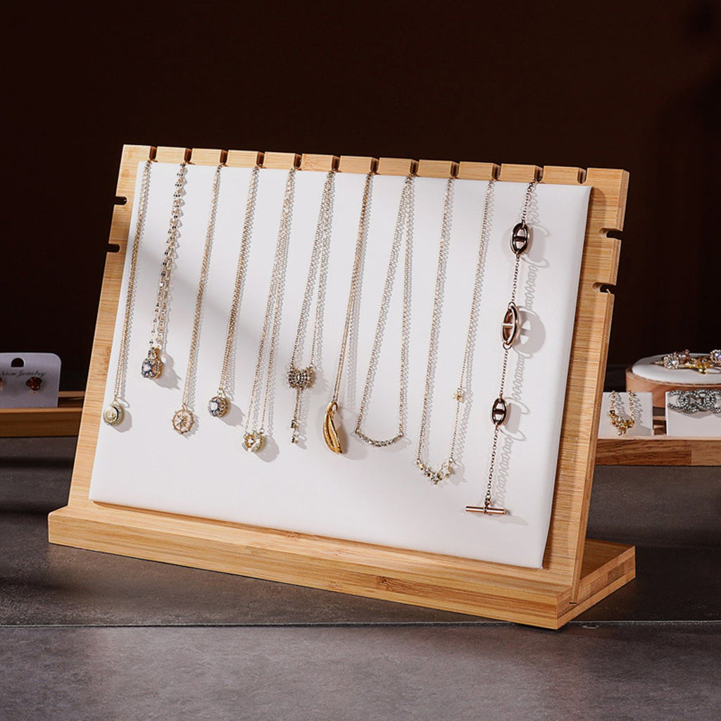 Bamboo Wood Pendant Display Board Jewelry Display Board Necklace Rack Removable Jewelry Display Props