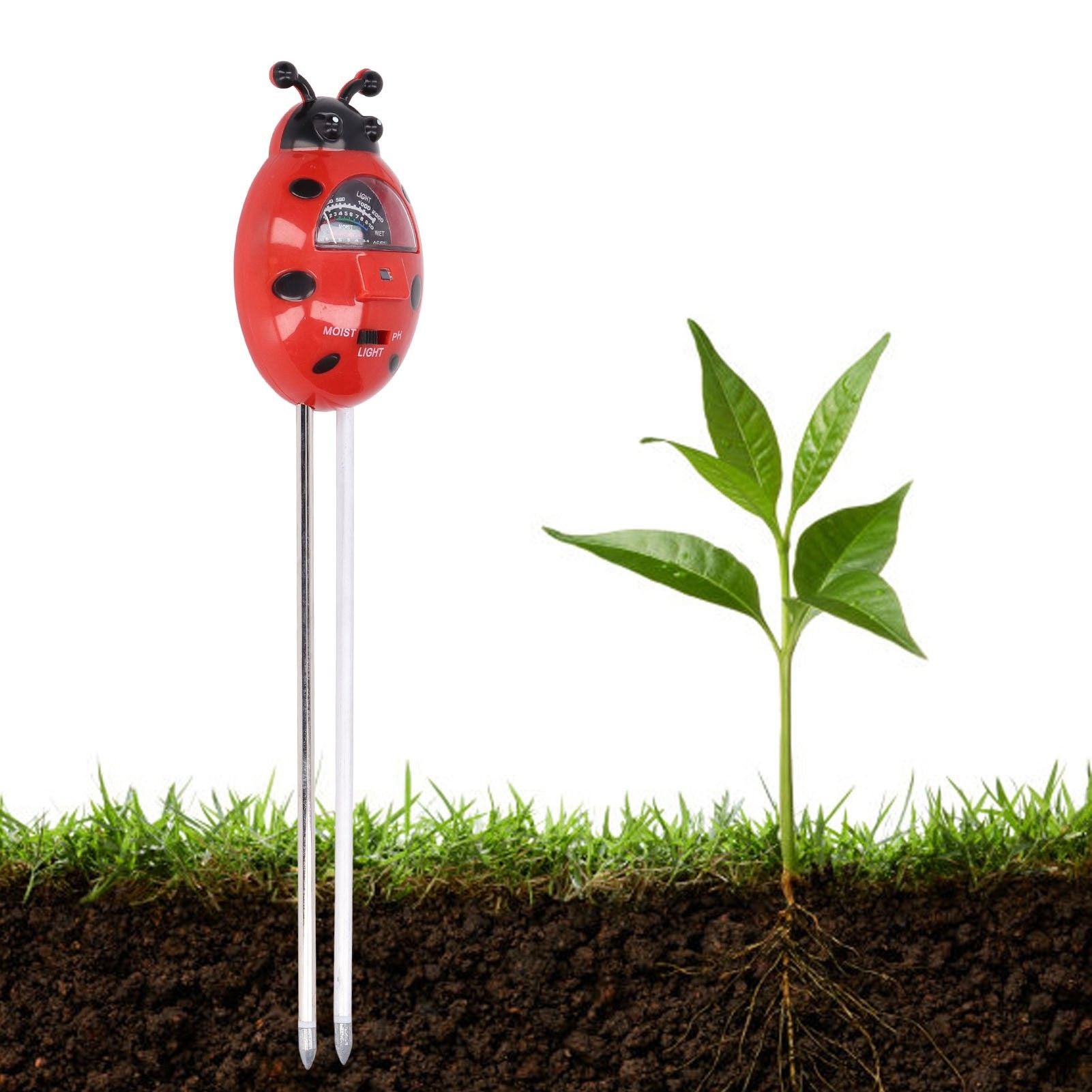 Moisture Meter 3 Calibration Tables Ladybug Shape Simple Operation Multifunction PH Tester