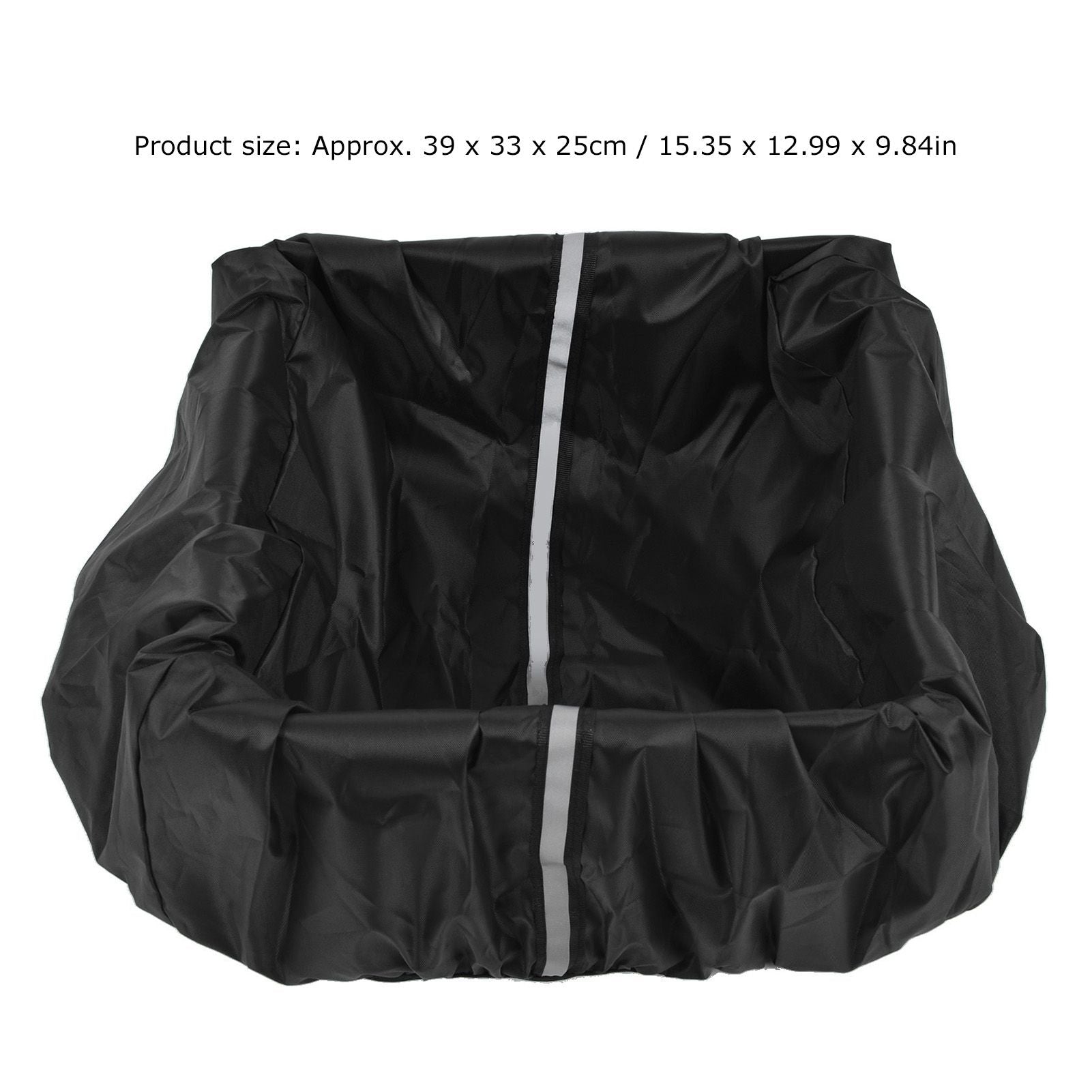 Bike Basket Cover Black Snow Defence Waterproof Dustproof Lightweight Reflect Light Bike Basket Liner