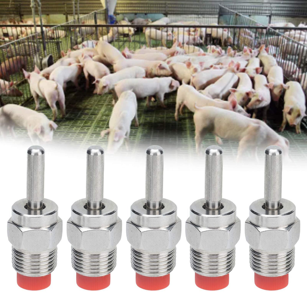 5Pcs Automatic Pig Waterer Safety Health Water Saving Clean Water Simple Structure Pig Water Nipple for Pig House