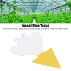 50Pcs Fungus Gnat Killer Effectively Catch Insects Strong Stickiness Easy to Use Insect Catching Board for GreenhouseBee