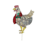 Christmas Chicken Shape Decorative LED Lights Light Up Christmas Decor with Scarf for Indoor Outdoor Room Yard